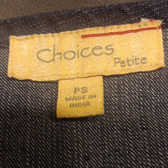 Choices Dark Blue Embroidered Jean Jacket - Picture 5 of 8